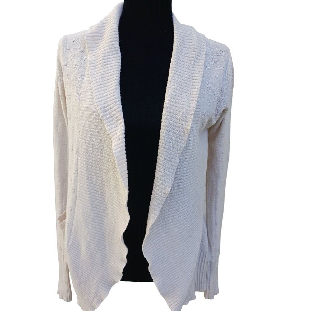 Kimchi Blue Womens Open Cardigan Eyelet Detail Lightweight Soft Size S Pockets